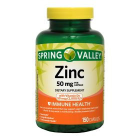 Spring Valley Zinc with Vitamin D Capsules Dietary Supplement