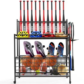 Sports equipment storage box baseball bat holder accommodate