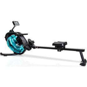 Water Rowing Machine Rower with LCD Monitor; Exercise