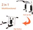 Wall Mounted Pull Up Bar Multi-Grip Dip Bar Multifunctional