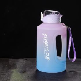 Sports Water Jug With Time Markers; Gradient Color Fitness (Color: Purple/blue, size: 2300ml)