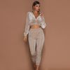 Women Trousers Long Sleeves Solid Zipper Bundle