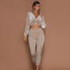 Women Trousers Long Sleeves Solid Zipper Bundle