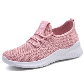 Women Mesh Casual Sport Shoes Breathable Lightweight (Color: Pink, size: 41)