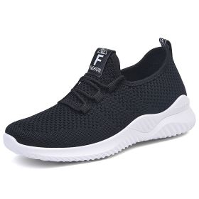 Women Mesh Casual Sport Shoes Breathable Lightweight (Color: Black, size: 38)