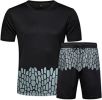 Men's Casual Crack Pattern Suits Fashion Short Sleeve T-Shirt