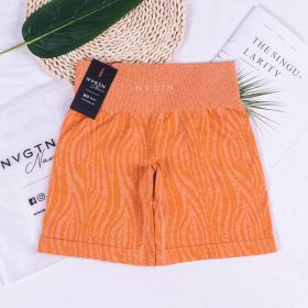 WILD High Waisted Shorts Seamless Outfits Women Workout (Color: Burnt Orange Zebra, size: XS Waist 24-25)