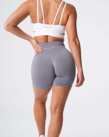 Nvgtn Seamless Pro Shorts Spandex Shorts Woman Fitness (Color: Light Gray, size: S)