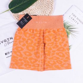 WILD High Waisted Shorts Seamless Outfits Women Workout (Color: Burnt Orange Leopard, size: S Waist 26-27)