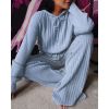 Title Knitted Hoodie Pullover  Women Vintage New Vertical Sweater