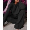 Title Knitted Hoodie Pullover  Women Vintage New Vertical Sweater