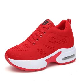 Women High Top Walking Footwear Sports Shoes -Thick Sole (Color: Red Women Shoes, size: 40)