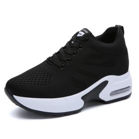 Women High Top Walking Footwear Sports Shoes -Thick Sole (Color: Black Women Shoes, size: 39)