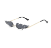 Sunglasses Rimless Wave Glasses Fire Shape Glasses Eyewear