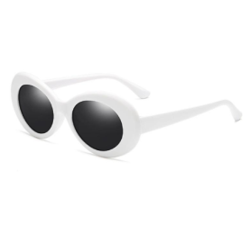 Sunglasses Retro Oval Goggle,vintage Unisex (Color: White)