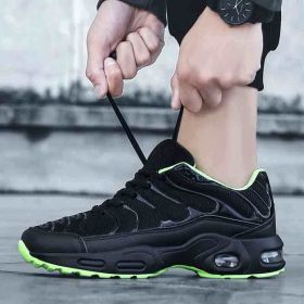 Running Shoes Breathable Men's Sneakers Fitness Air Shoes (Color: 0138 black green, size: 44)