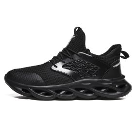 Men Sport Running Shoes Breathable Walking Jogging Sneakers (Color: Black, size: 42)