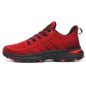 Men Sports Sneakers Trainers Running Shoes Breathable (Color: Red, size: 46)