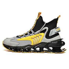 Men Shoes Sneakers Male Tennis Luxury Shoes (Color: black gray yellow, size: 43)