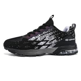 Men Sport Running Shoes Comfortable Outdoor Walking Jogging (Color: black white  9079, size: 42)