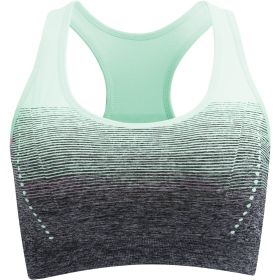 Medium Support Two Tone Racer Back Sports Bra (Color: Green, size: XL(12))