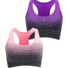 Medium Support Two Tone Racer Back Sports Bra