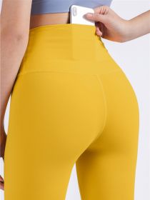 Yoga Pants Hidden Pockets Leggings Women Sportswear (Color: Crimson, size: L)