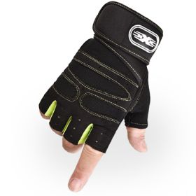 Weight Exercises Lifting Gloves Body Building Training Sport (Color: Green, size: M)