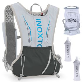 Sport Hydration Vest Running Backpack w/ Water Bladder (Color: grey)