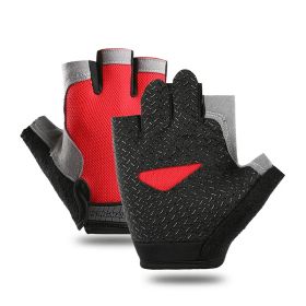 Breathable Fitness Gloves Gym Weightlifting Thin Non-slip Half (size: L)