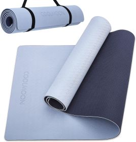 COOLMOON 1/4 Inch Extra Thick Yoga Mat Double-Sided (Color: grey)