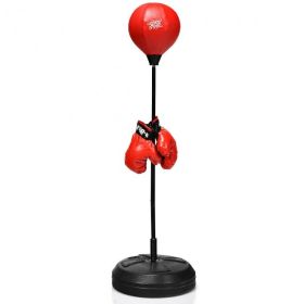 Adults/ Kids Hand-Eye Coordination Boxing Punching Bag (Color: Red, Type: Exercise & Fitness)