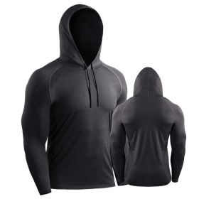 Male Training Shirts Musculation Sportswear (Color: Black grey 1, size: M)