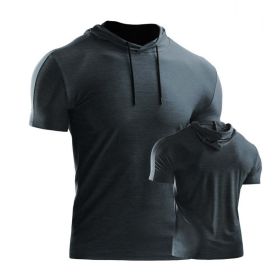 Male Training Shirts Musculation Sportswear (Color: Dark green 2, size: S)