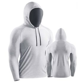 Male Training Shirts Musculation Sportswear (Color: Grey white 1, size: M)