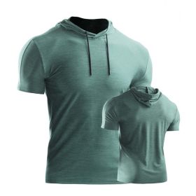 Male Training Shirts Musculation Sportswear (Color: Green 2, size: L)