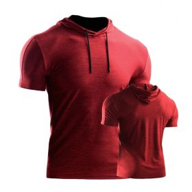 Male Training Shirts Musculation Sportswear (Color: Red 2, size: XL)