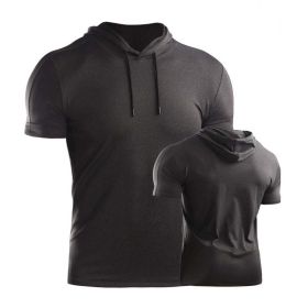 Male Training Shirts Musculation Sportswear (Color: Black grey 2, size: S)