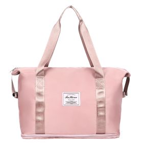 Shoulder Travel Duffle Bag Folding Carry On Waterproof (Color: Pink)