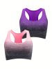 Medium Support Two Tone Racer Back Sports Bra