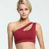 Women Sports Bra Sexy One Shoulder Solid Sports Bra Fitness