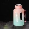 Sports Water Jug With Time Markers; Gradient Color Fitness