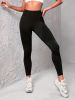 3pcs Seamless Striped Yoga Leggings For Women, High Stretch